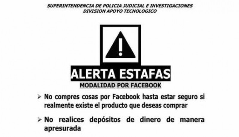 Alerta publicada en Facebook 