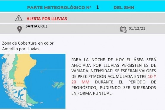 Alerta por lluvias en Santa Cruz.