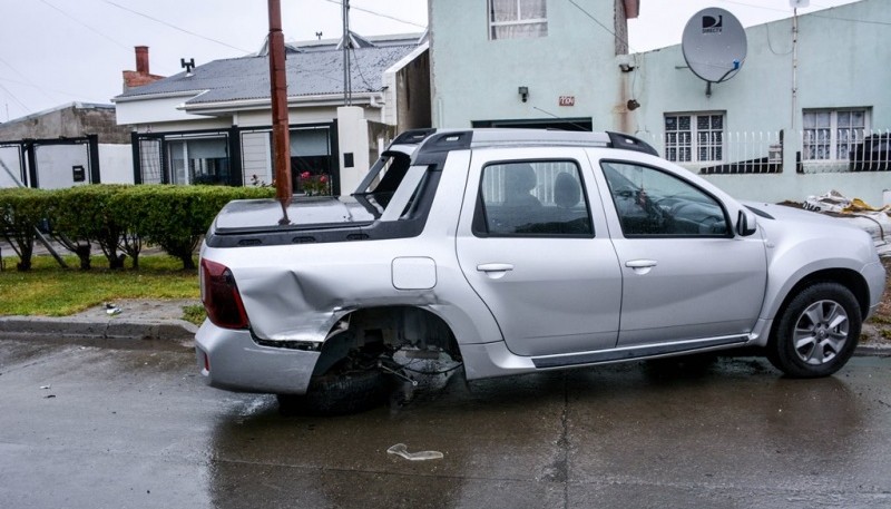 Así quedó la Renault Oroch tras ser chocada (Fotos: C.Robledo).