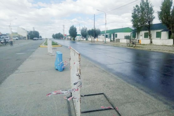 Trabajos en la avenida Perón.