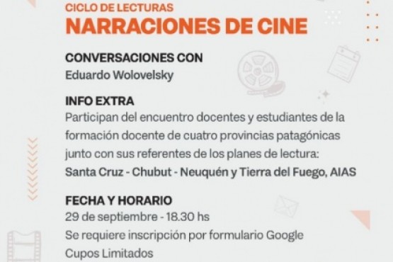 Invitan a participar del Ciclo de Lecturas “Narraciones de Cine”