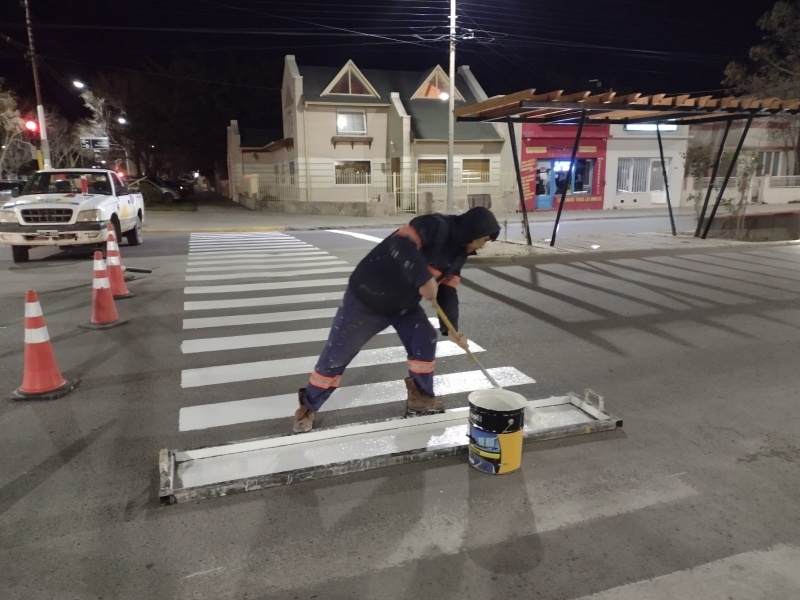 Labores nocturnas en Avenida San Martín. 