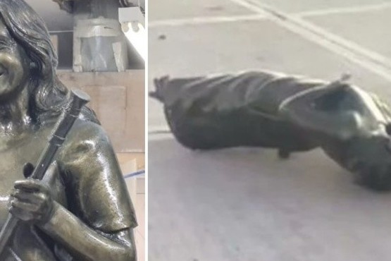 estatua Cristina Kirchner vandalizada 