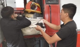 Bomberos rescataron a un perro atrapado