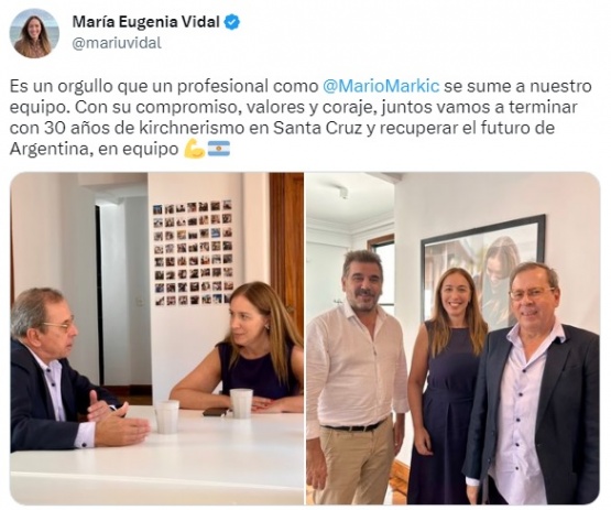 Vidal respaldó a Markic