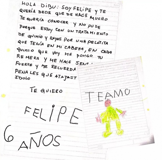 El mensaje de Felipe, un niño de Santa Cruz en tratamiento oncológico, para el Dibu Martínez