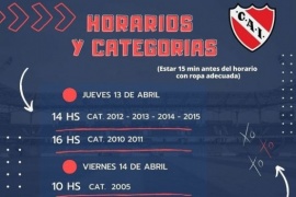 El Municipio anunció la visita del Club Atlético Independiente a la ciudad, desde este jueves 13 hasta el sábado 15 de abril.