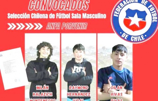 Tres jugadores porvenireños fueron nominados a la selección chilena de futsal sub 20