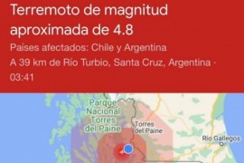 Se registró un terremoto de magnitud aproximada de 4.8