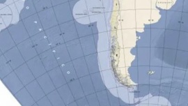 Queja de Cancillería por un mapa de la Armada chilena que se adjudica espacio argentino