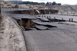 Se desmoronó parte de la Ruta N°3 de Chubut