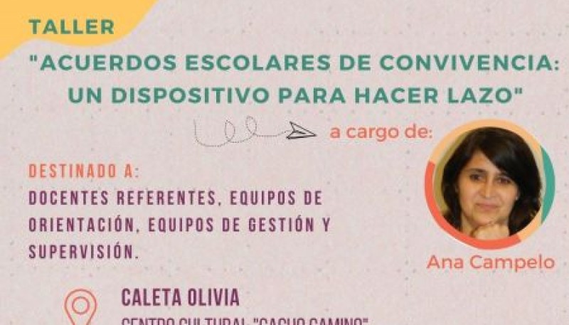 Educación realizará un Taller de Convivencia Escolar en Caleta Olivia