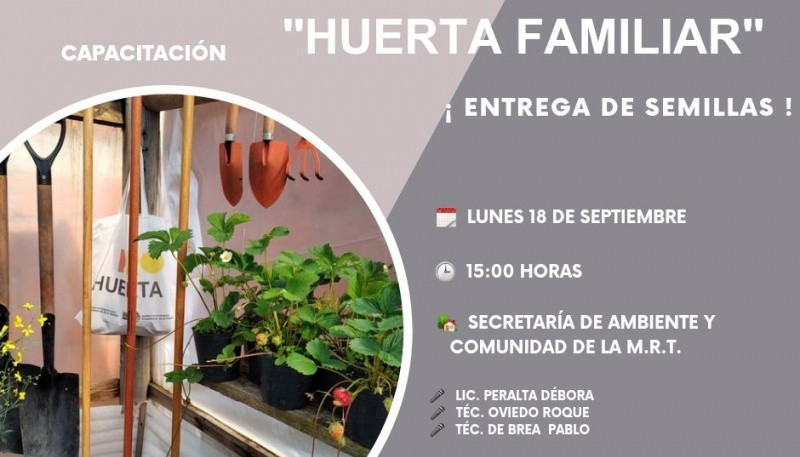 Capacitación sobre Huerta Familiar y Entrega de Semillas por INTA AER Río Turbio