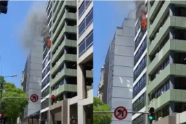 Incendio en edificio lindero a la Secretaría de Trabajo de la Nación