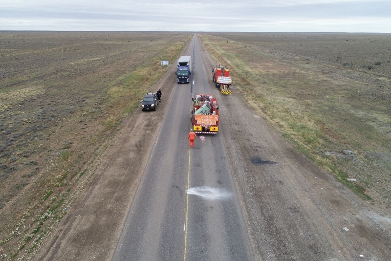 Trabajos de demarcación en la Ruta 3. 