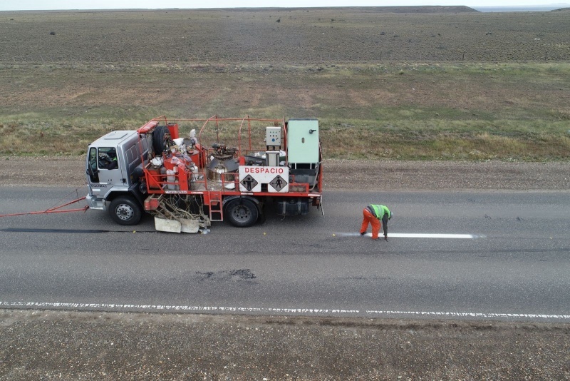 Trabajos de demarcación en la Ruta 3. 