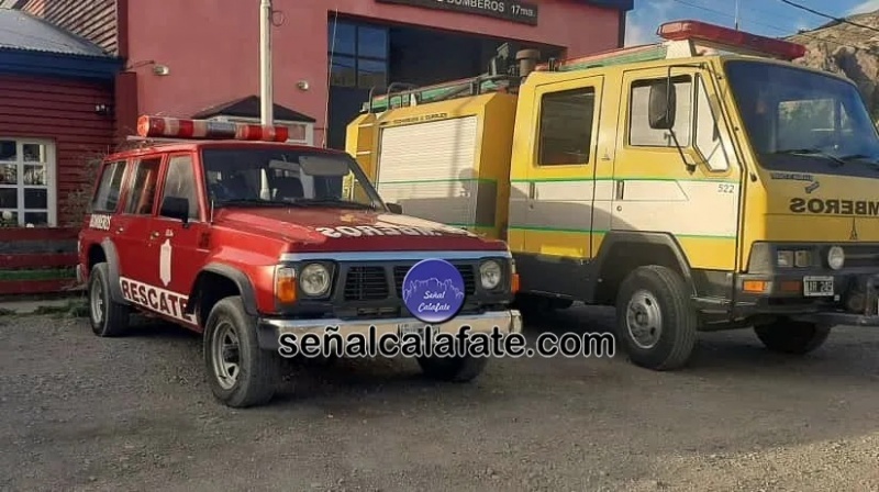 Los Bomberos de El Chaltén, sin vehículos propios (Foto Señal Calafate) 