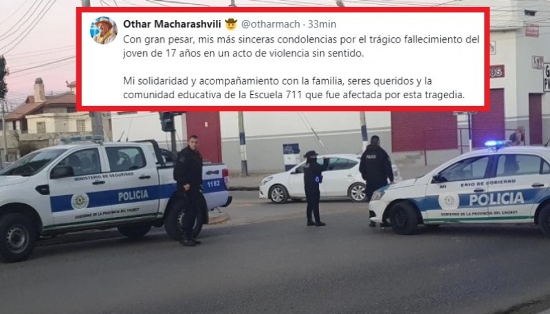 El intendente de Comodoro Rivadavia, Othar Macharashvili, se expresó ante el crimen del estudiante de 17 años.