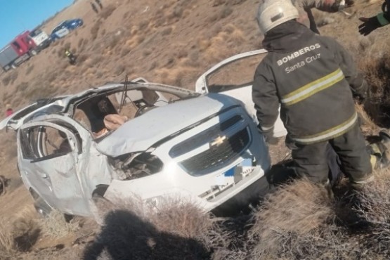 Vuelco en Ruta Nacional 3 terminó con dos personas heridas