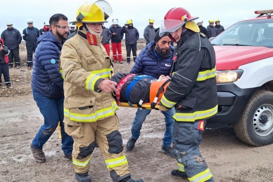 Realizaron simulacro de colisión en Koluel Kayke 