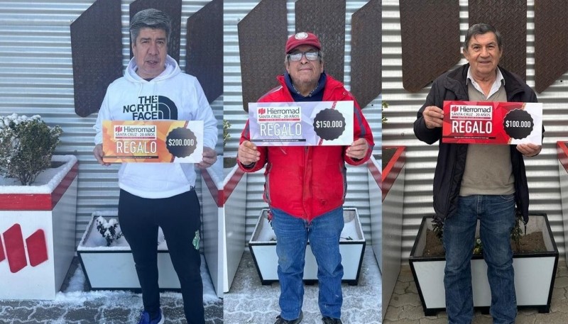 Los tres ganadores del sorteo de Hierromad por el Día del Padre.