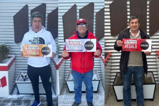 Los tres ganadores del sorteo de Hierromad por el Día del Padre.