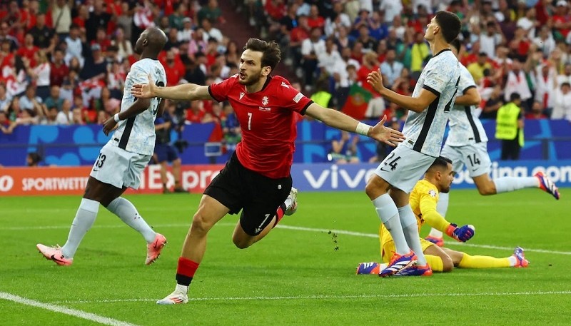 Georgia hizo ayer historia ganándole a Portugal y metiéndose en la próxima ronda. (Foto: Reuters)