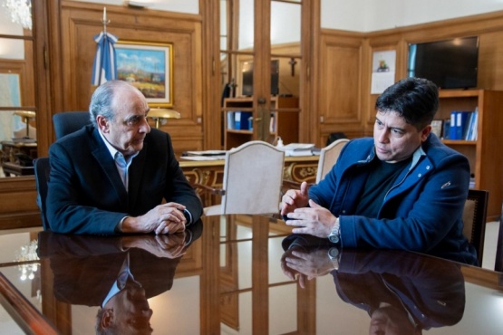 El gobernador Claudio Vidal con el jefe de gabinete Guillermo Francos.