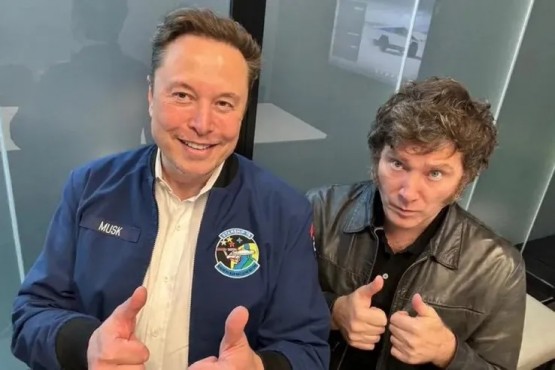 Elon Musk junto a Javier Milei.