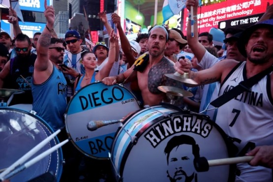 Argentinos realizaron banderazo en Nueva York antes de la semifinal