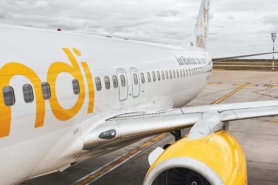 Un avión de Flybondi se rompió al llegar a Madryn y debieron derivar vuelos a Trelew