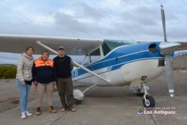 Vuelo para evaluar el caudal del río Los Antiguos