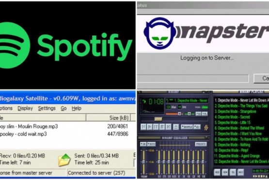 Aumentó Spotify: cómo eran los tiempos nostálgicos de Napster, Audiogalaxy Satelite, Kazaa y Winamp.