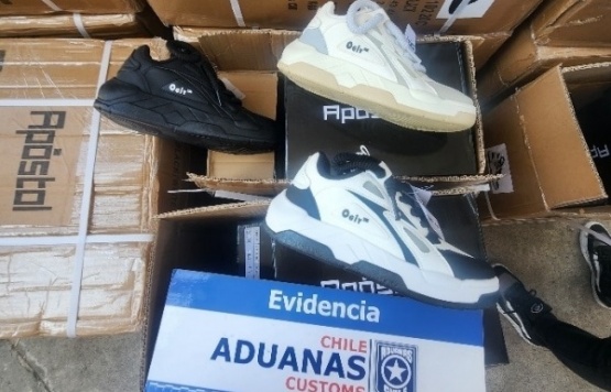 Aduanas intercepta contenedor repleto de zapatillas falsificadas