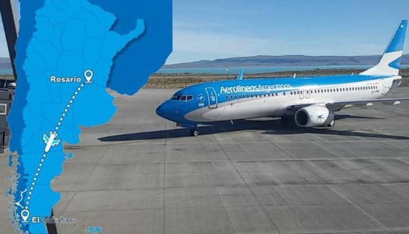 Aerolíneas Argentinas desprogramó el vuelo directo a Rosario. (Foto Ahora calafate)