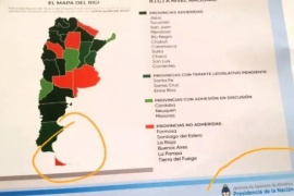 Las Malvinas ausentes en un mapa oficial