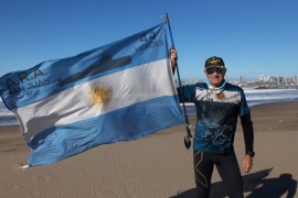 Hazaña en homenaje a los tripulantes del ARA “San Juan”: Tibaldi llega a Río Gallegos