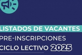 Difundieron las Vacantes disponibles, pero no se habilitó la pre-inscripción