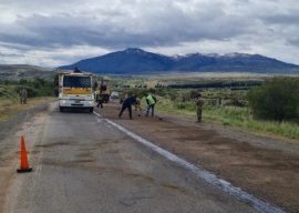 El Gobierno del Chubut repara la calzada de la Ruta Provincial N° 72