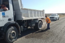 Vialidad Nacional ejecuta tareas de bacheo en la Ruta Nacional 25