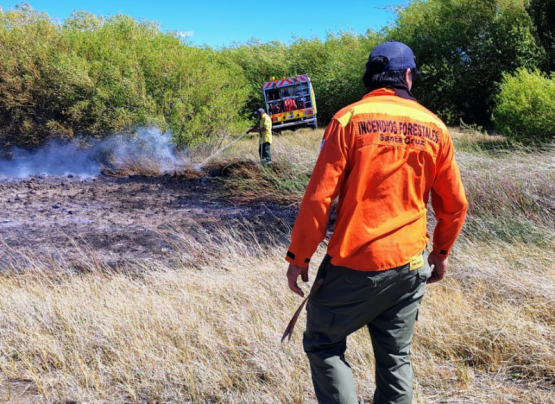 Controlan incendio en la Reserva Natural Laguna de Los Juncos en Los Antiguos