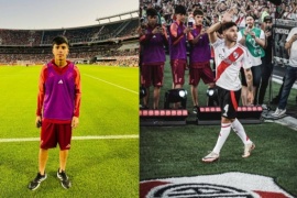 El juvenil Leonardo Luna de Río Gallegos fue alcanzapelotas en el triunfo de River Plate ante México