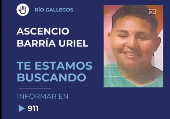 Urgente búsqueda de Uriel Ascencio Barría