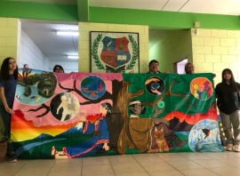 El mural que pintaron alumnos de El Calafate ya se encuentra listo para volver a Japón