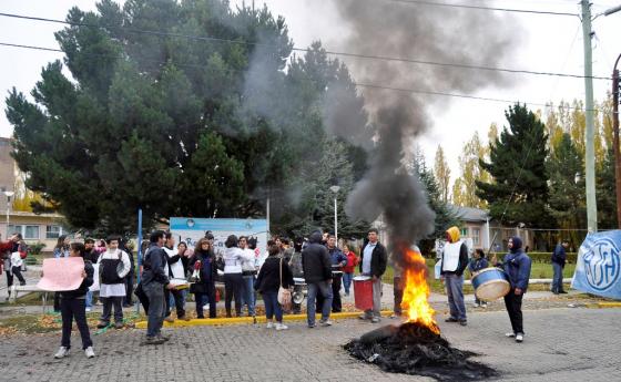 Los trabajadores durante la última medida de fuerza. 