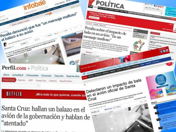 El balazo en el avión provincial repercutió en los medios nacionales.