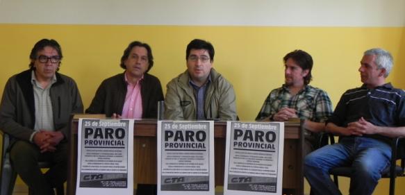 Alfonso Lobo, Miguel Del Plá, Hugo Gerez, Pedro Cormack y Emilio Poliak. (Prensa CTA)